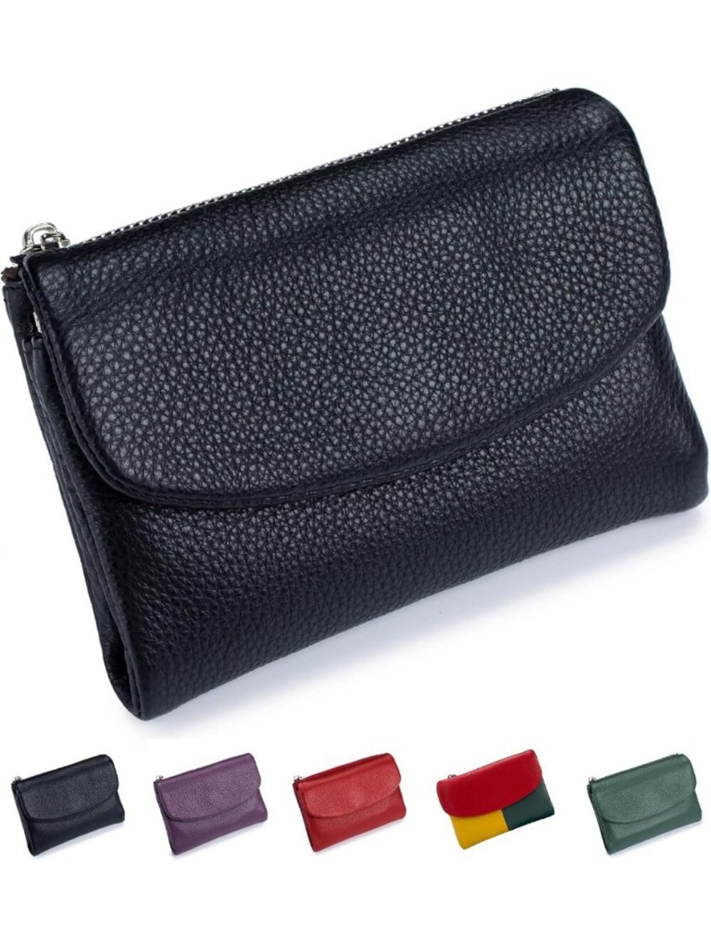 Stylish Black Premium Leather Wallet for Women | RFID Protection & Slim Design